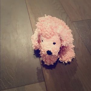 Stuffed light pink teacup poodle